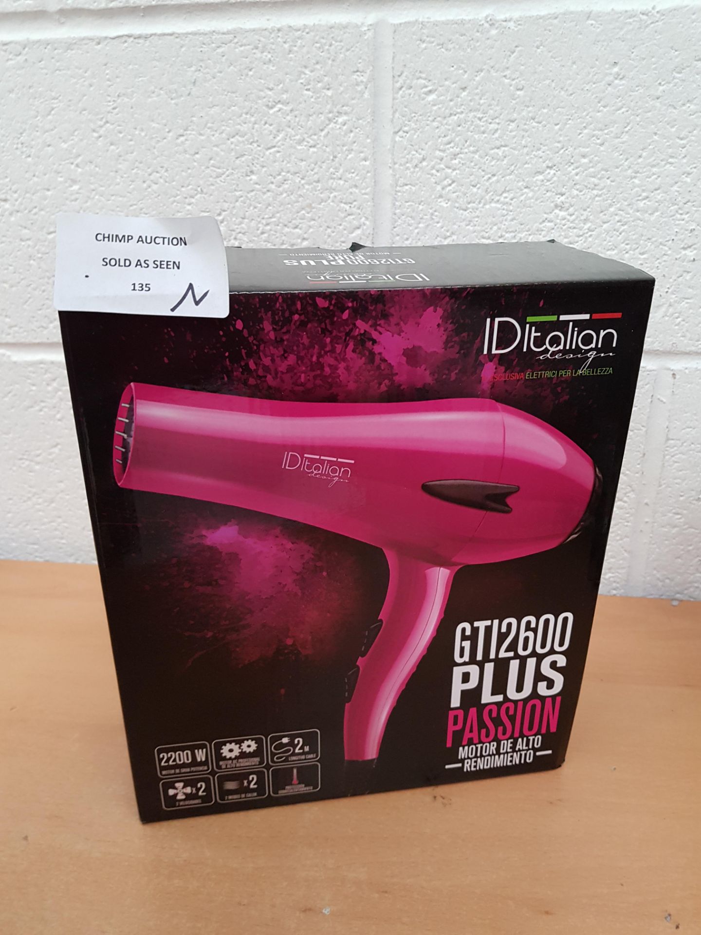 Brand new Iditalian GTI2600 Plus Passion Hair Dryer