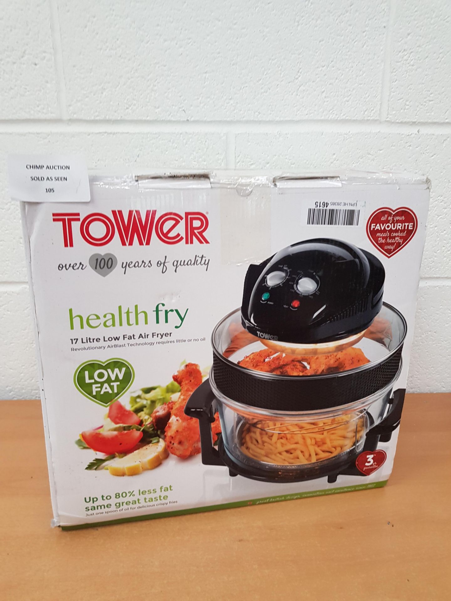 Tower T14001 Halogen Airwave Low Fat Air Fryer, 1300 W RRP £79.99