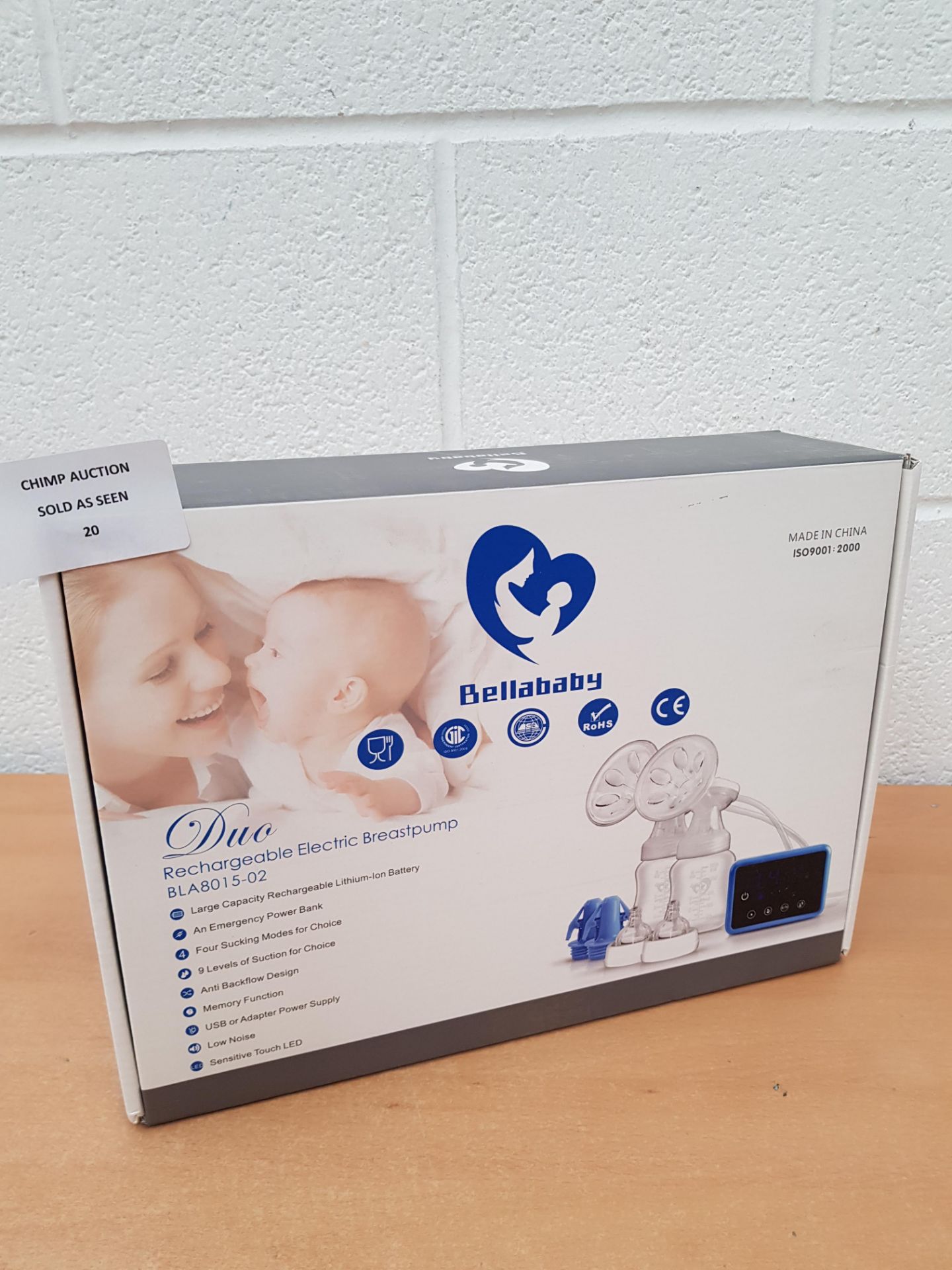 Bellababy Dua rechargeable Electric BLA8015-02 Breast Pump RRP £129.99