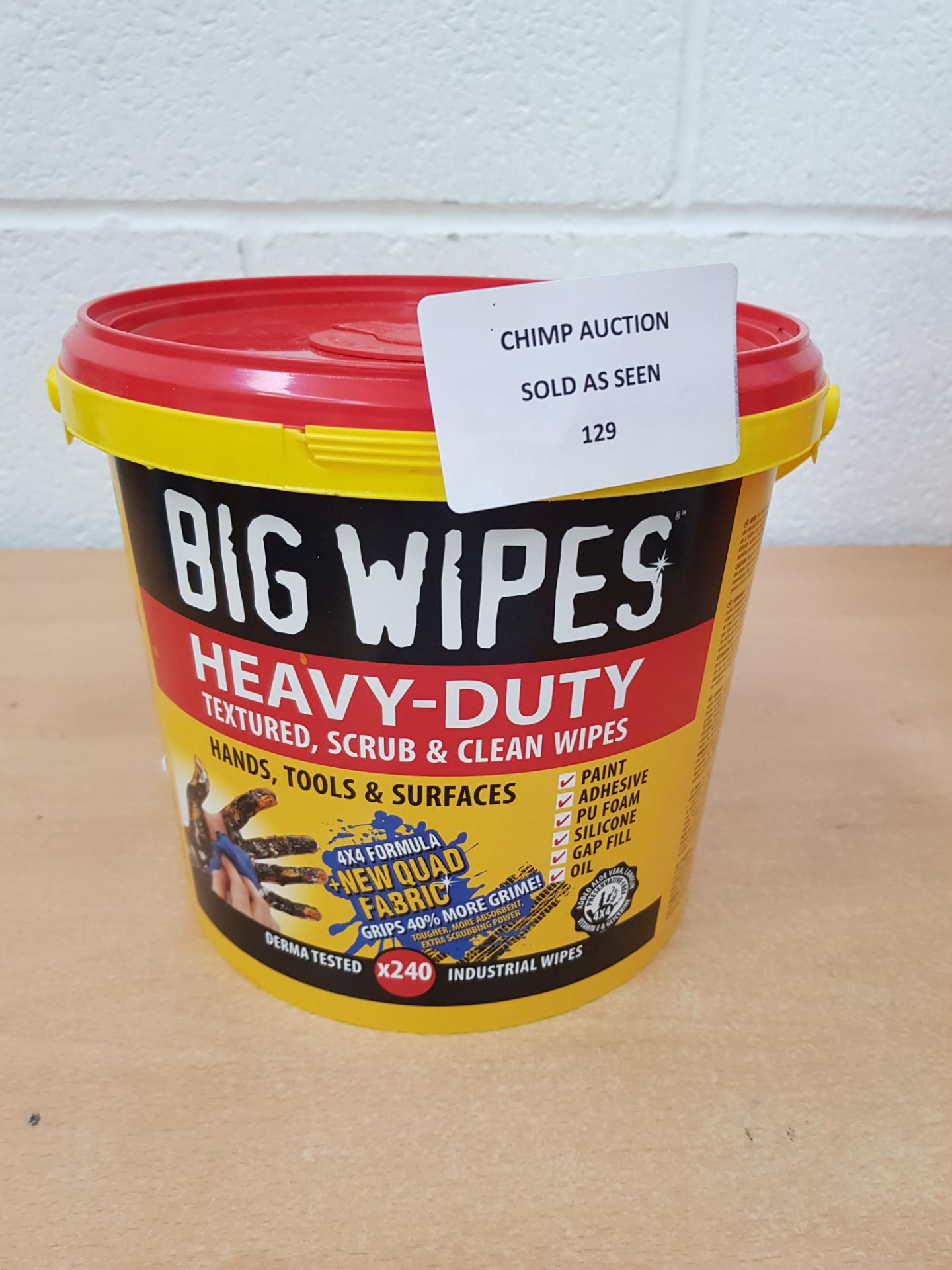 Big Wipes 2427 4 x 4-inch Heavy Duty Cleaning Wipes (Pack of 240) RRP £45