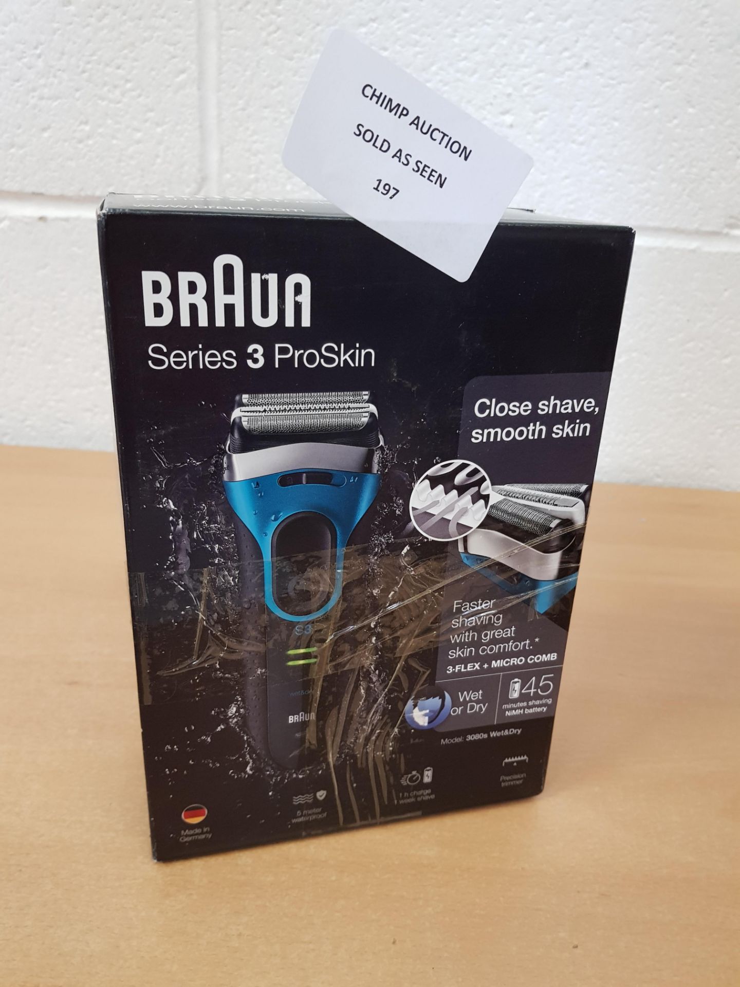Braun Series 3 ProSkin 3080s Cordless Shaver RRP £159.99.