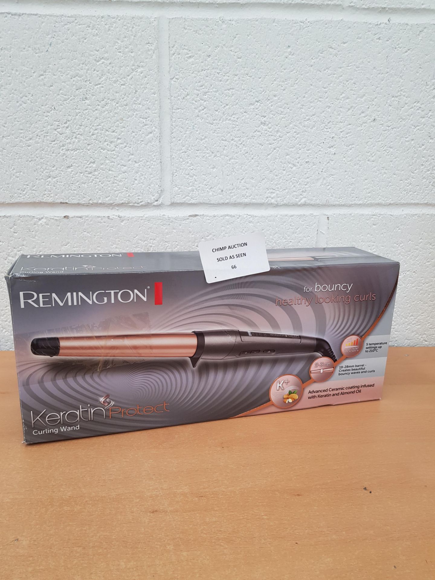 Remington Keratin Protect Hair Curling Wand CI83V6.