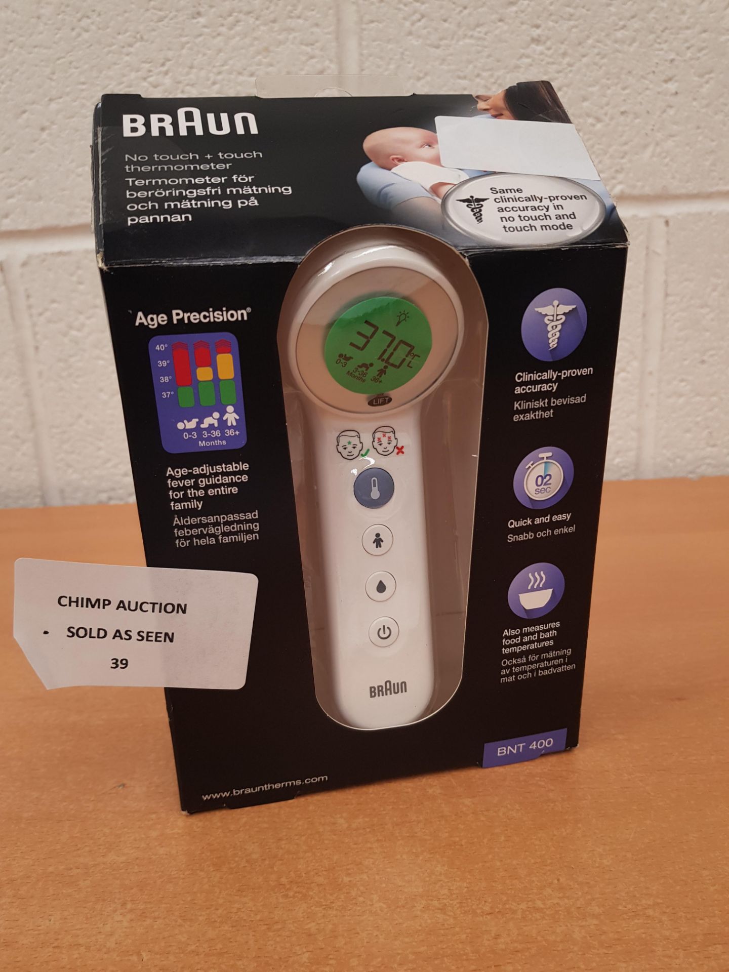 Braun No Touch + Touch Thermometer + Age Precision RRP £69.99