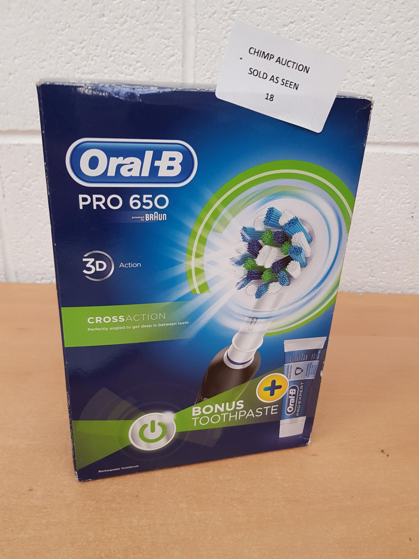 Oral-B Pro 650 Cross 3D Action Electric Rechargeable Toothbrush