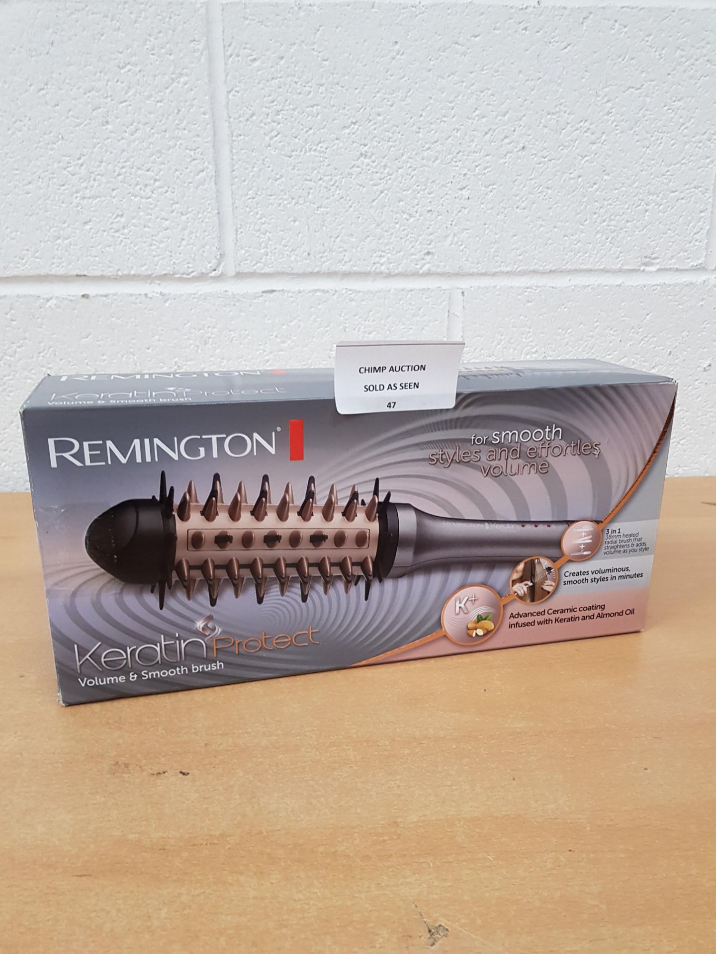 Remington CB7A136 Keratin Protect Hair Brush, 3-in-1 Straightener