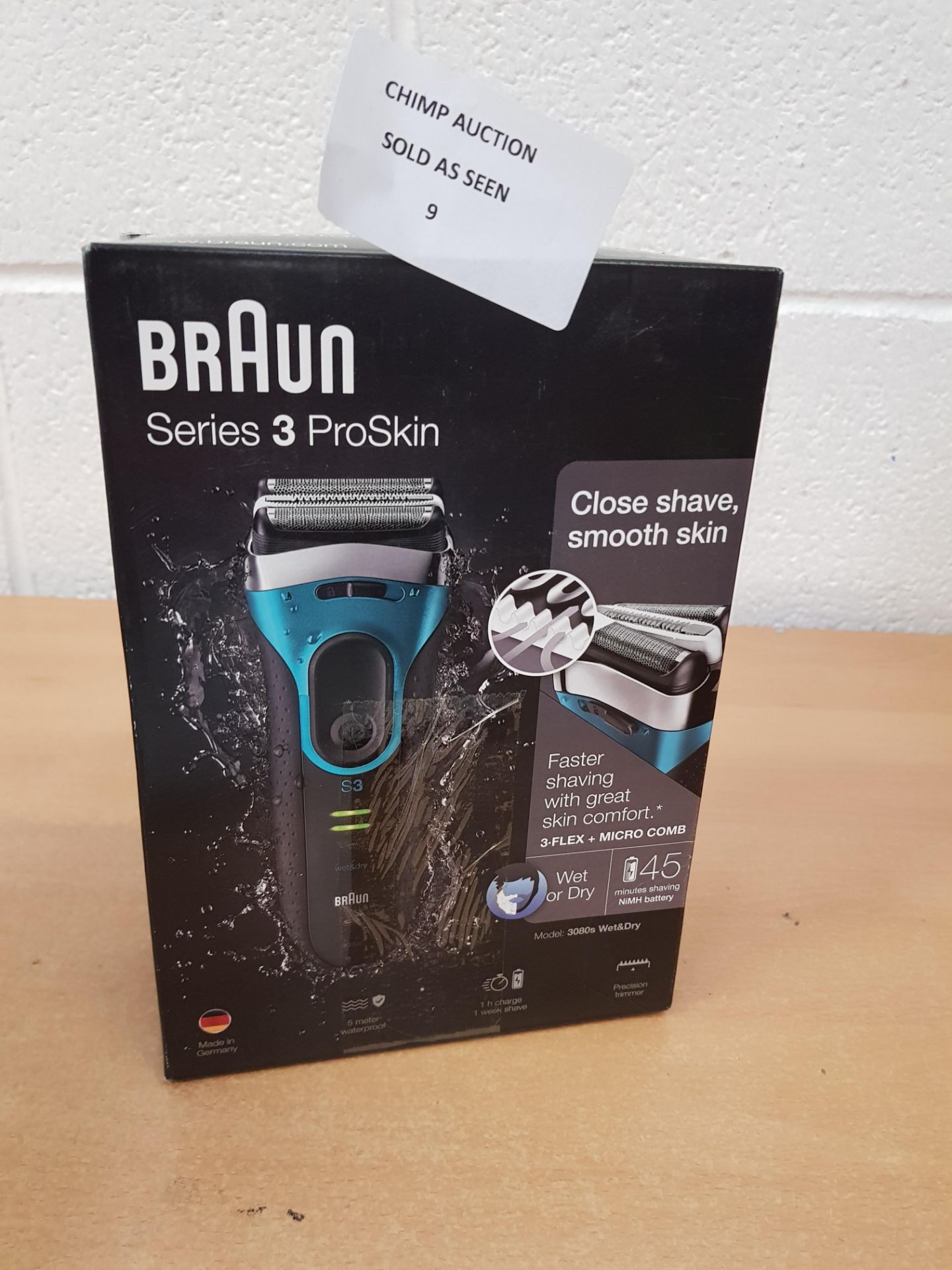 Braun Series 3 ProSkin 3080s Electric Shaver, Wet and Dry RRP £149.99.