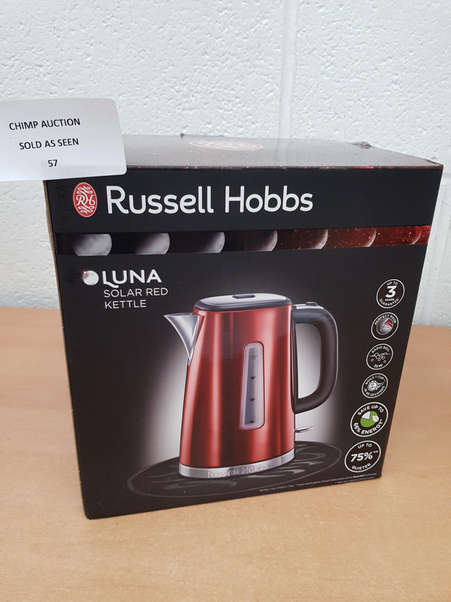 Russell Hobbs Luna Solar Red Kettle