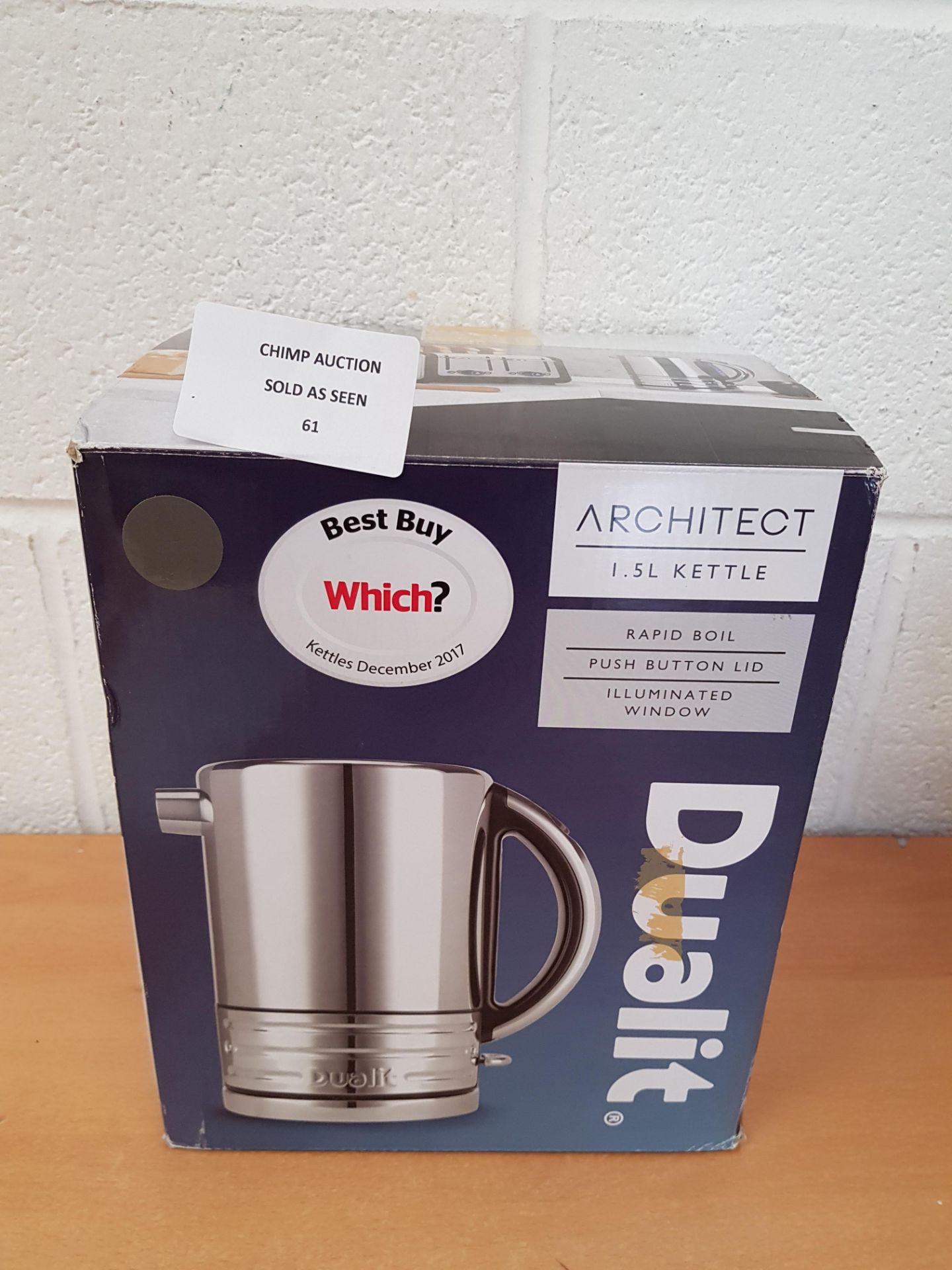 Dualit Architect Steel Kettles, 1.5 L - Grey Trim RRP £79.99