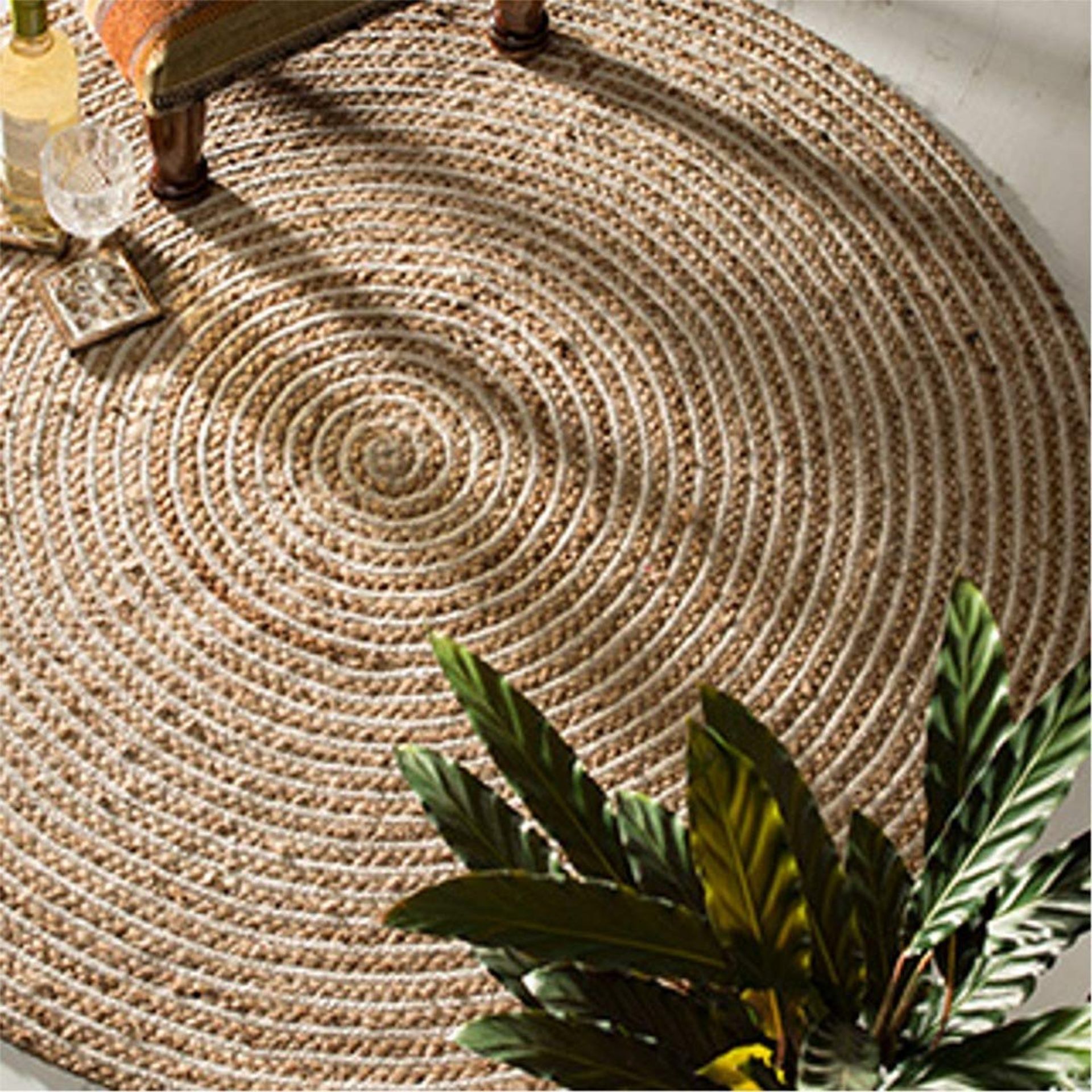 Namaste Jute Large Round Natural 100% Braided Jute