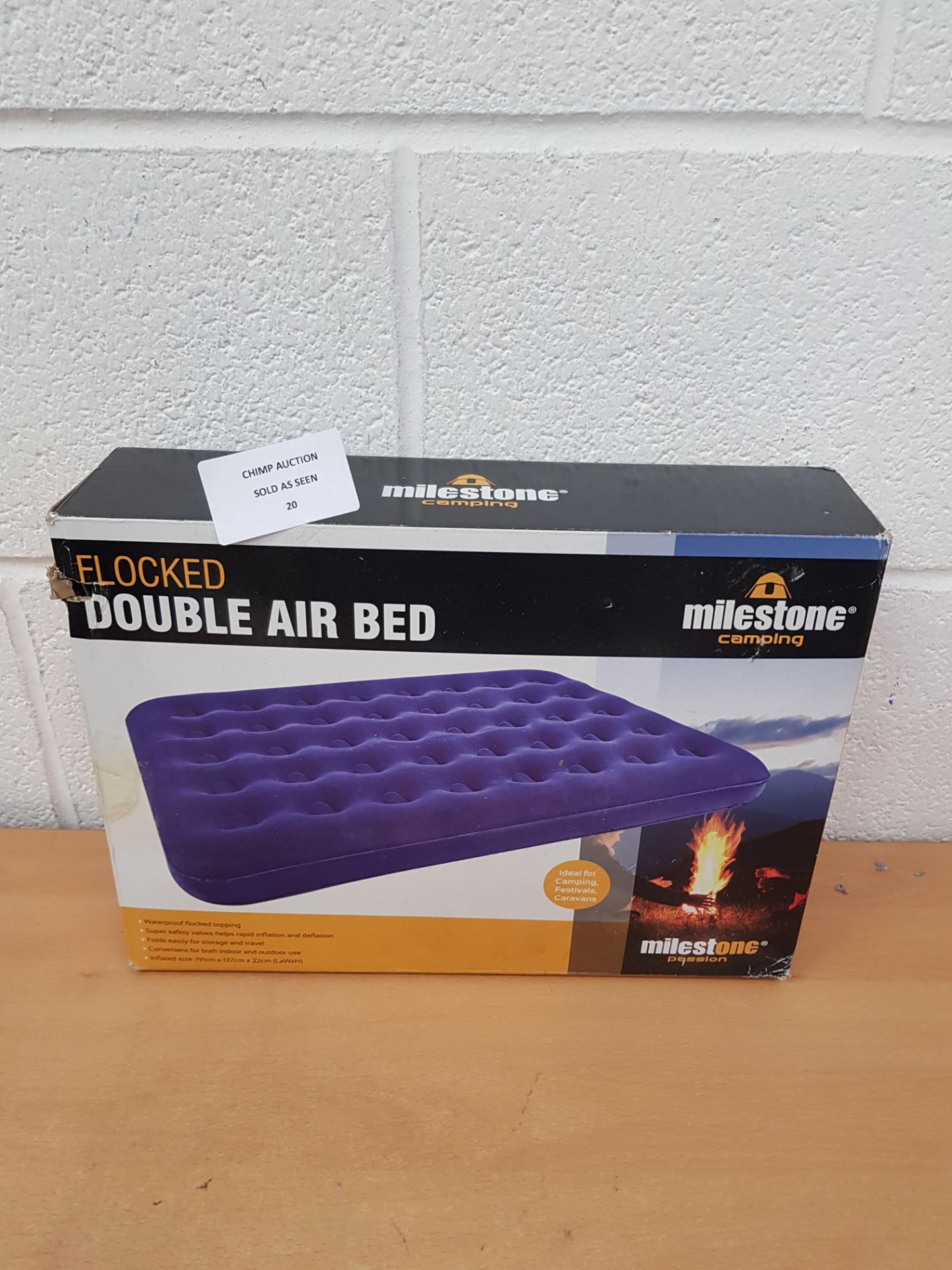 Milestone Flocked Double Air Bed