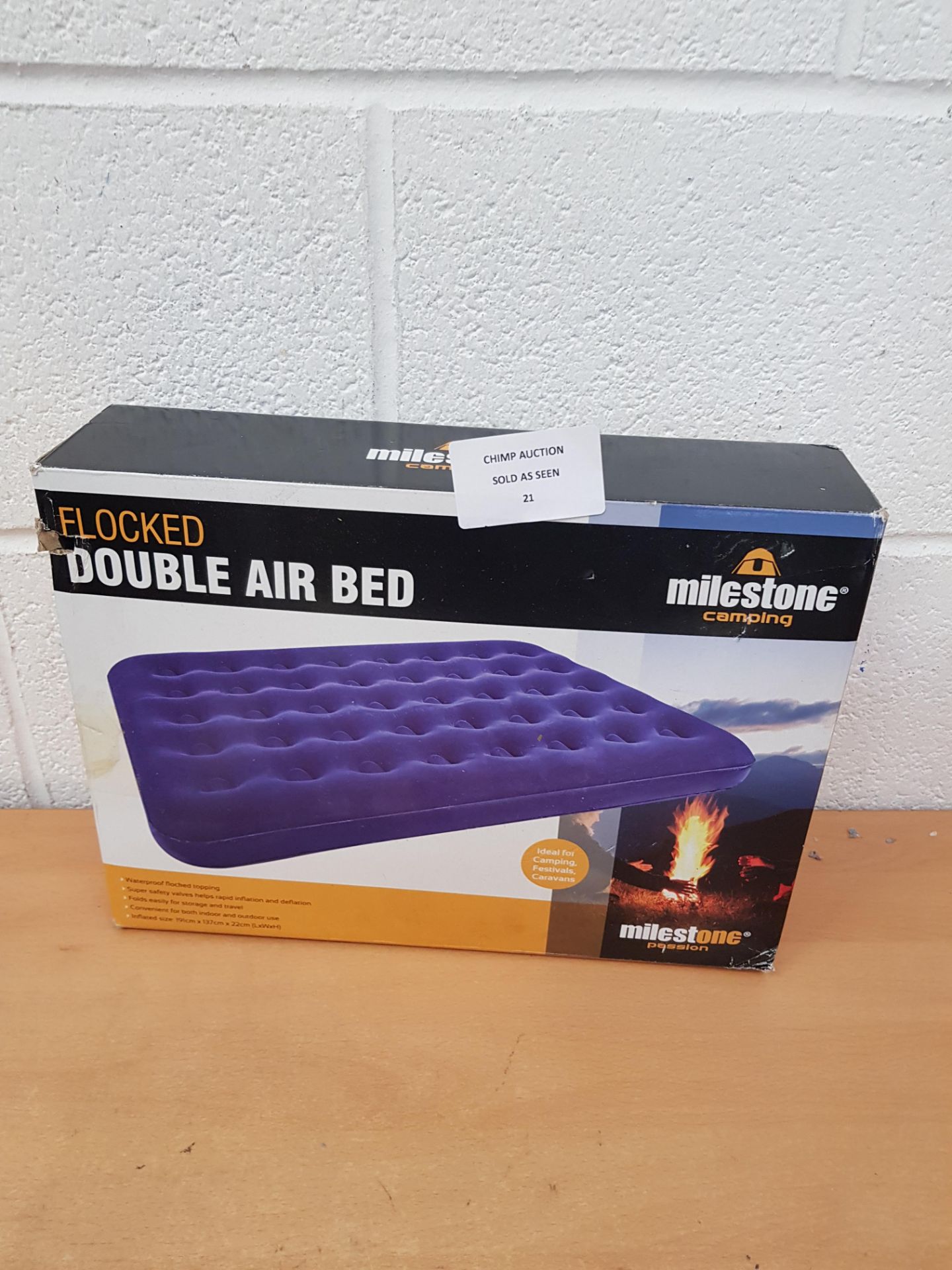 Milestone Flocked Double Air Bed