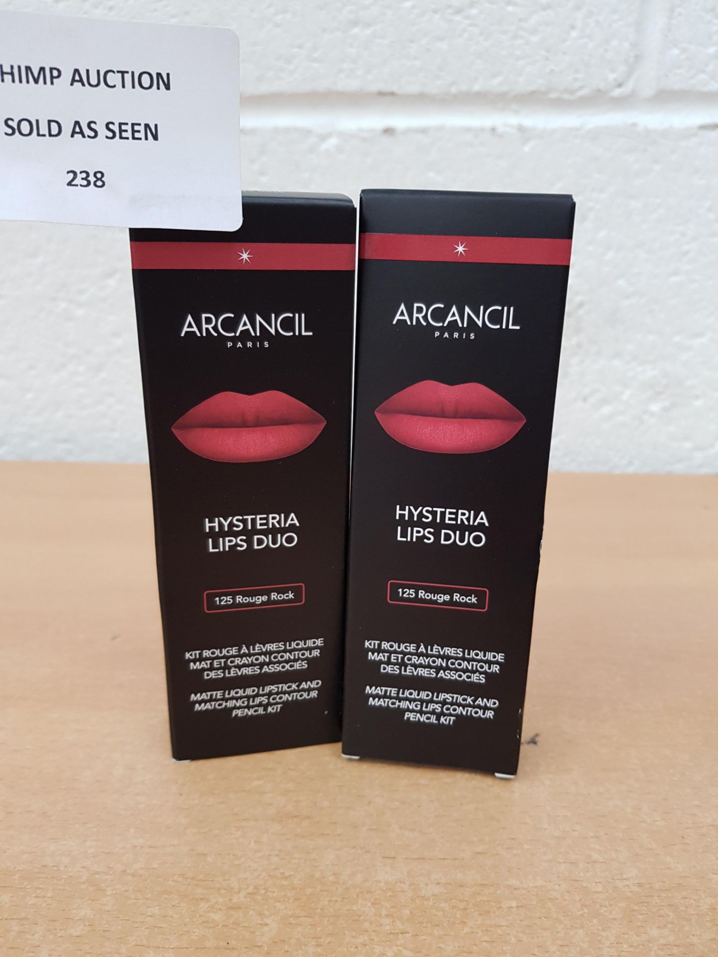 2X Brand new Arcancil Paris Hysteria Lips Duo 125 rouge rock