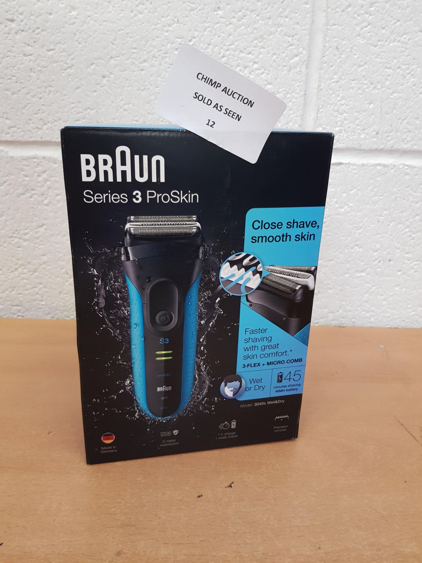 Braun Series 3 ProSkin 3040s Electric Shaver, Wet & Dry RRP £109.99.