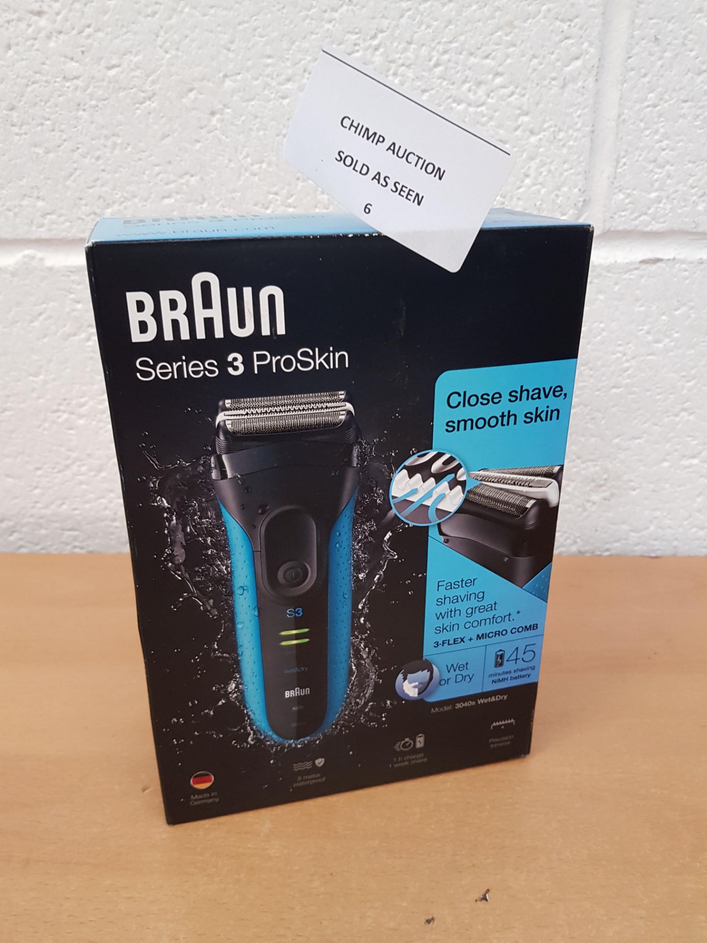 Braun Series 3 ProSkin 3040s Electric Shaver, Wet & Dry RRP £109.99.