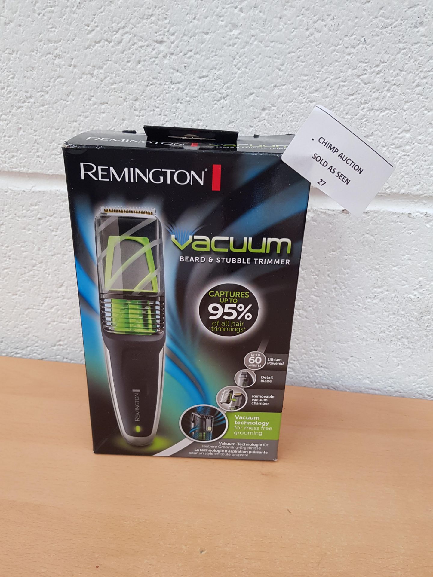 Remington Mens Beard and Stubble Trimmer with Vacuum - MB6850