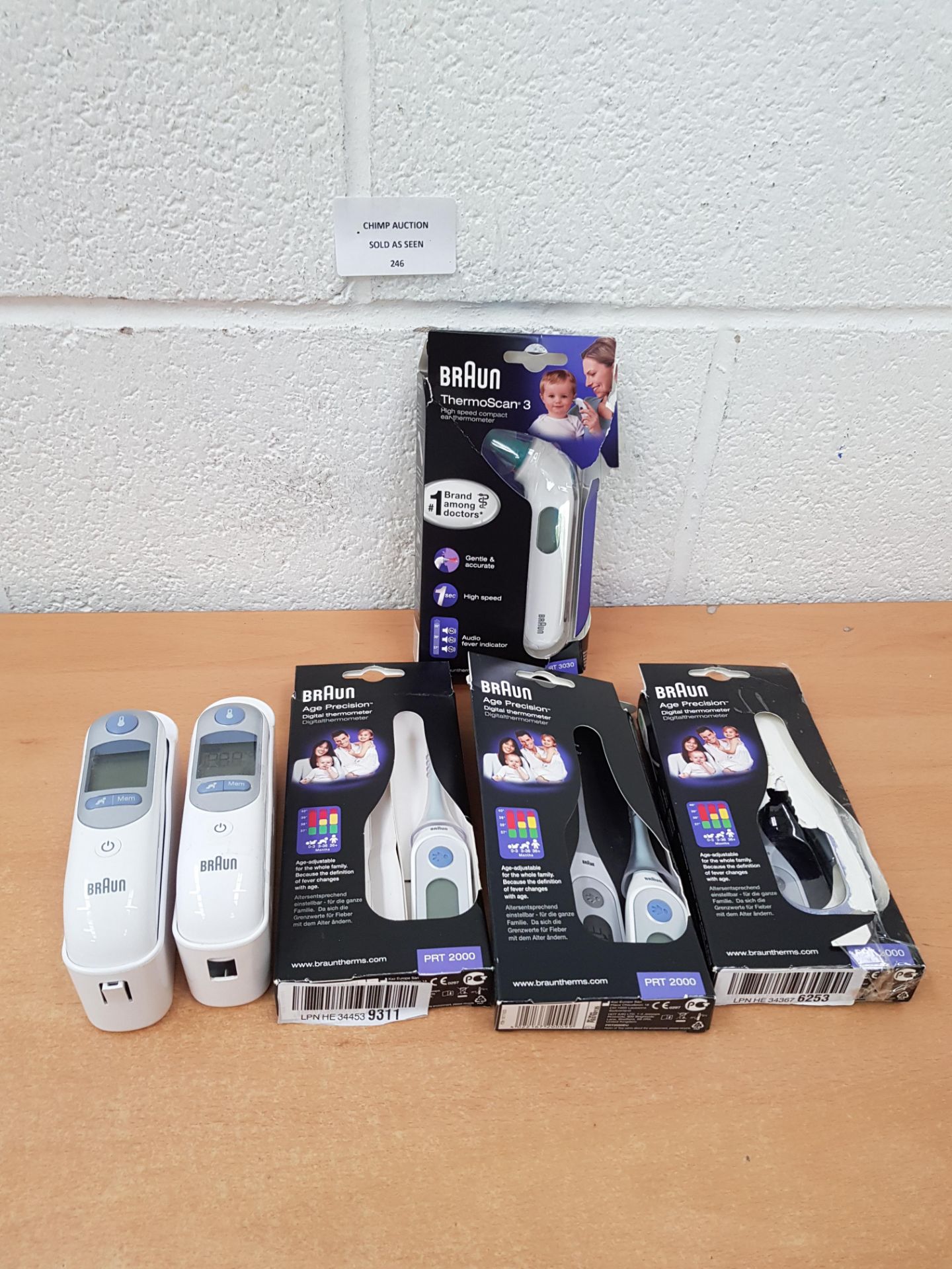 Joblot of mixed Braun Thermometers