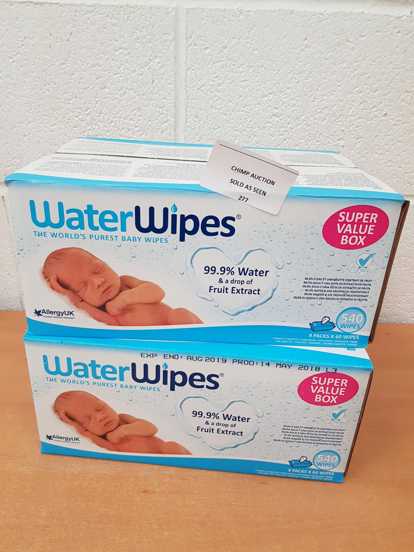 Brand new WaterWipes Baby Wipes Wipes (18 Packs / 1080 WIPES ) RRP £50.