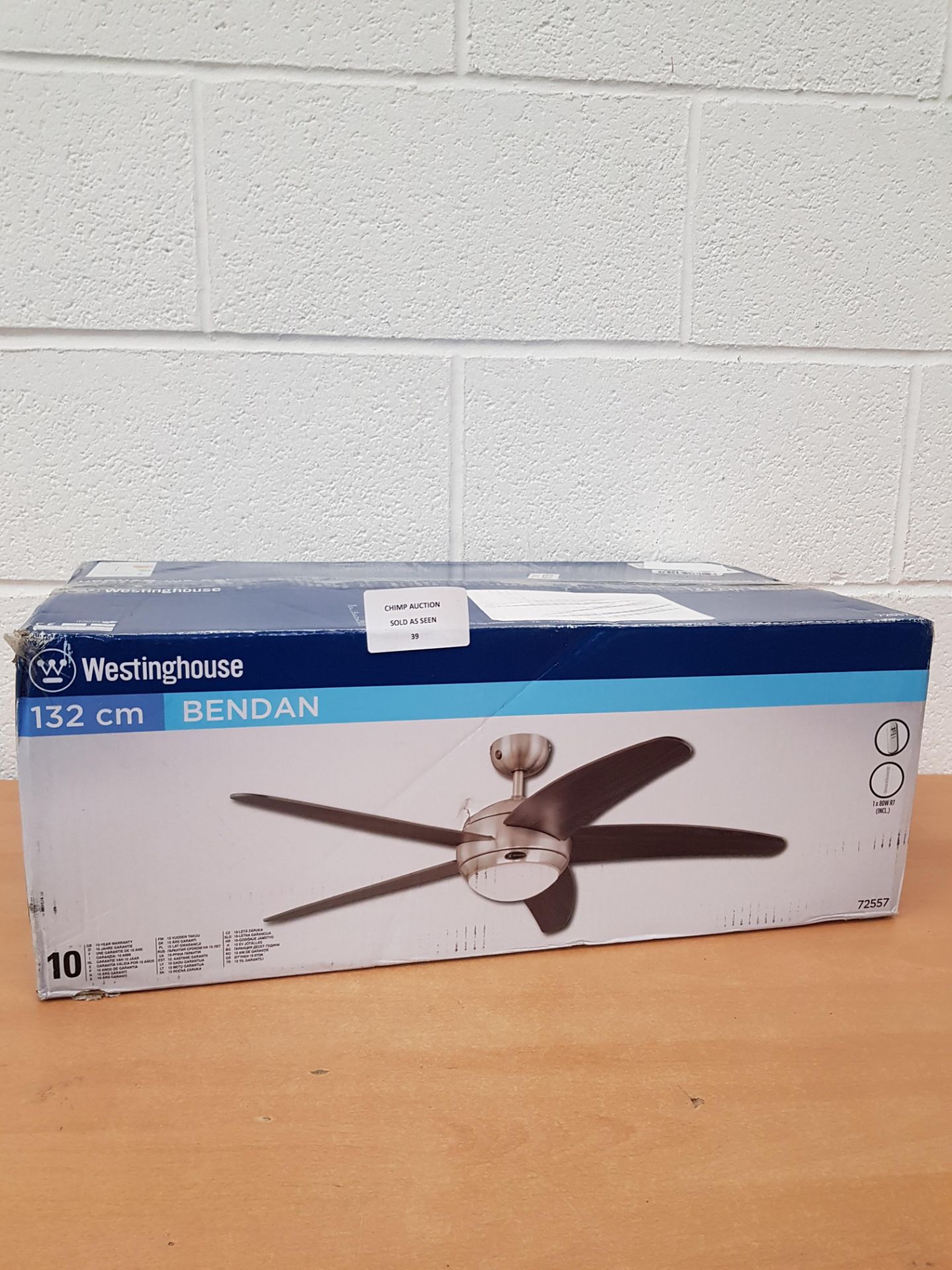 Westinghouse Bendan Ceiling Fan - Satin Chrome/Wengue RRP £199.99