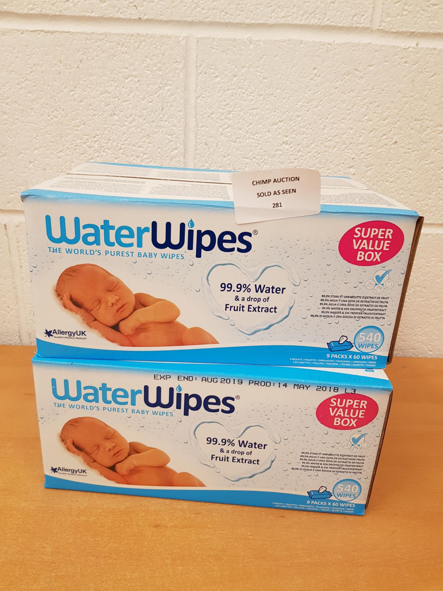 Brand new WaterWipes Baby Wipes Wipes (18 Packs / 1080 WIPES ) RRP £50.