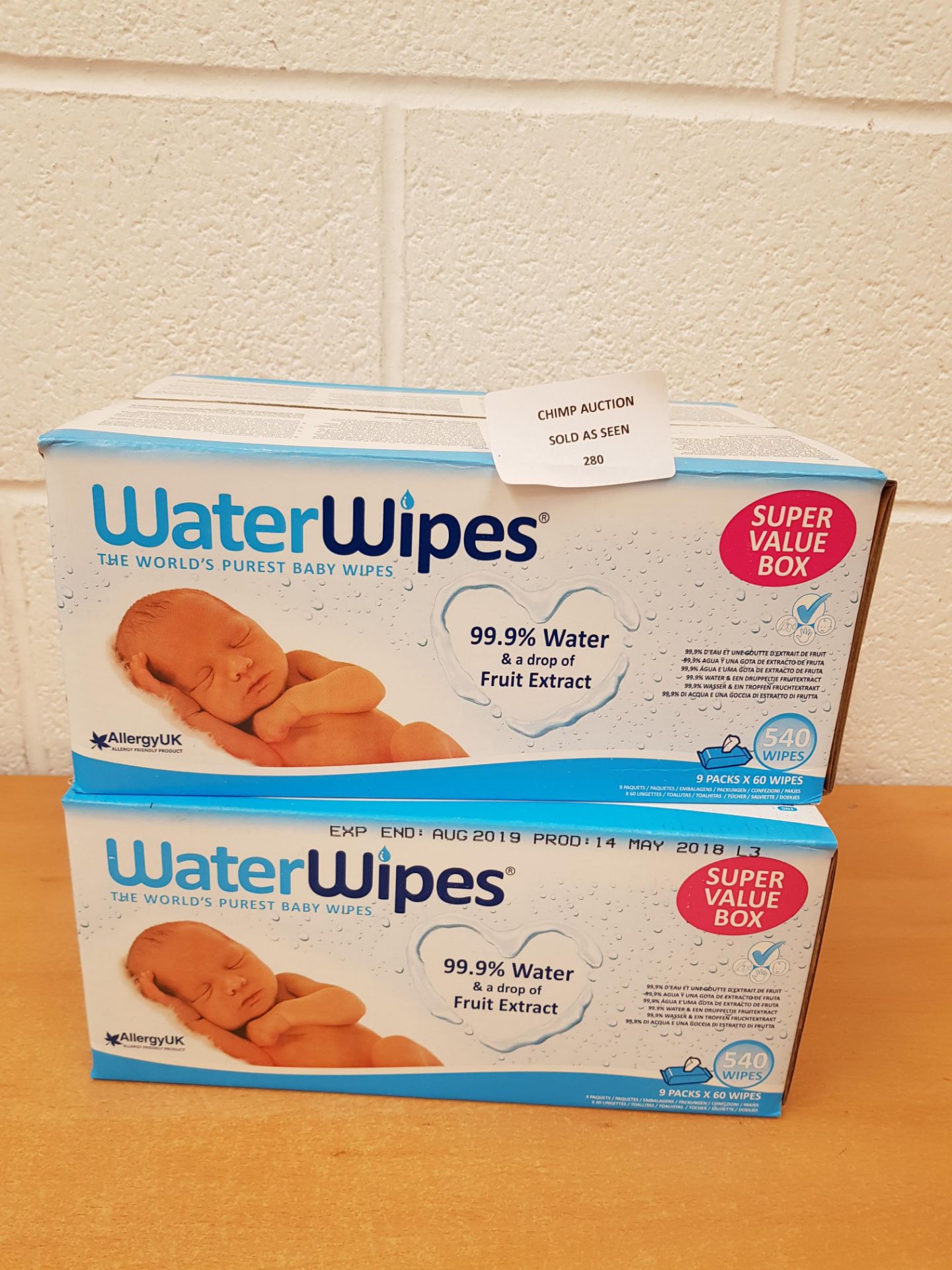 Brand new WaterWipes Baby Wipes Wipes (18 Packs / 1080 WIPES ) RRP £50.