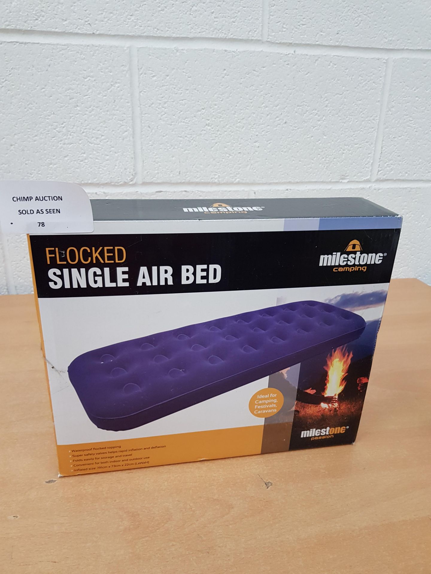 milestone Flocked Single Air Bed