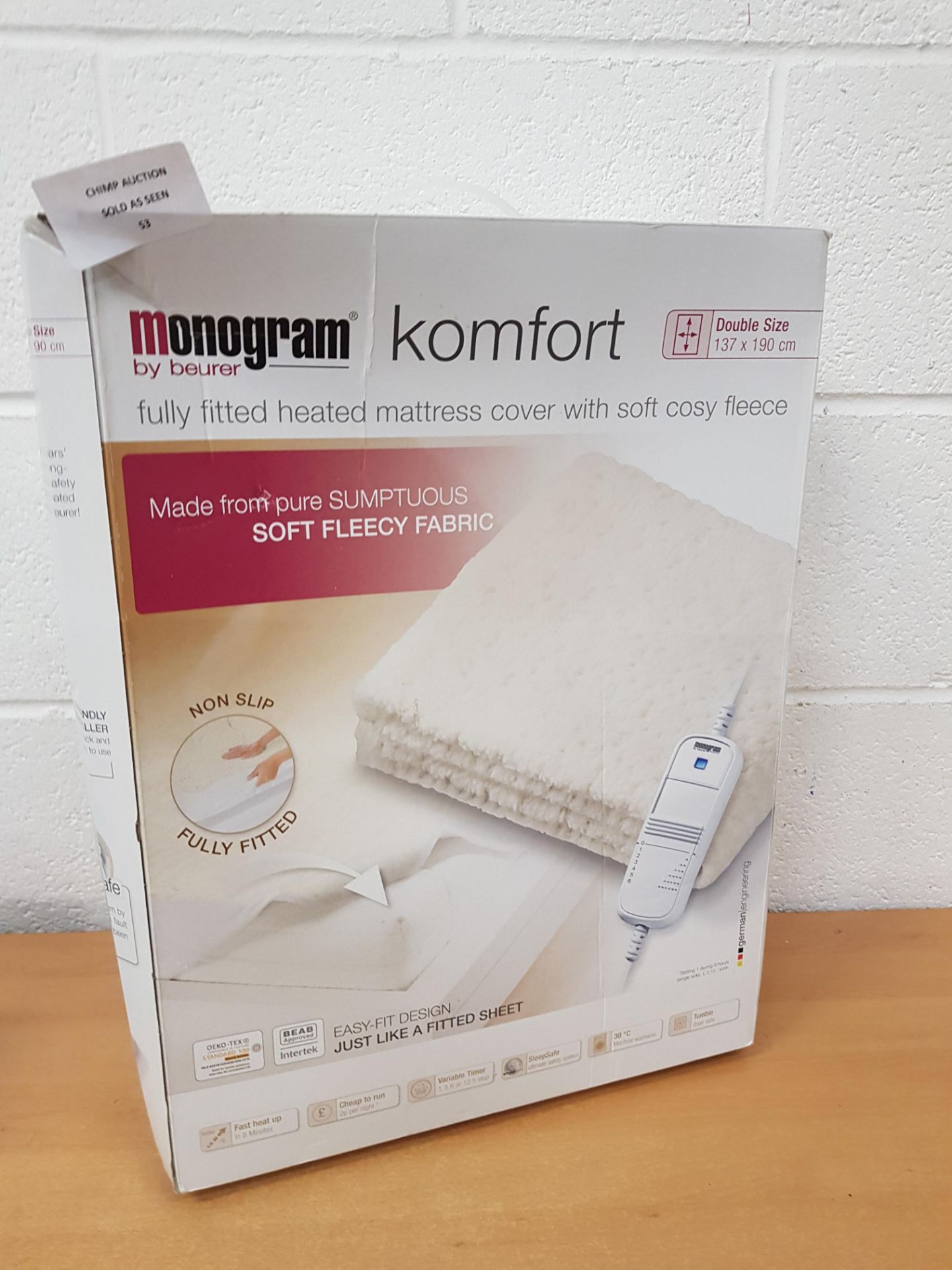 Monogram Komfort Fully Heated Blanket - Double Single Control RRP £59.99