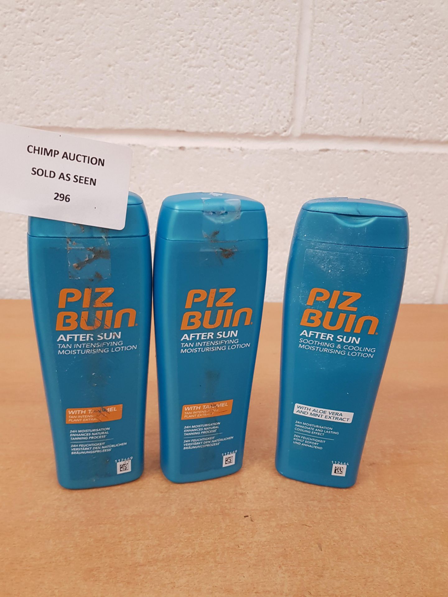 3x Piz Buin After Sun Soothing & Cooling Moisturising Lotion 200ml