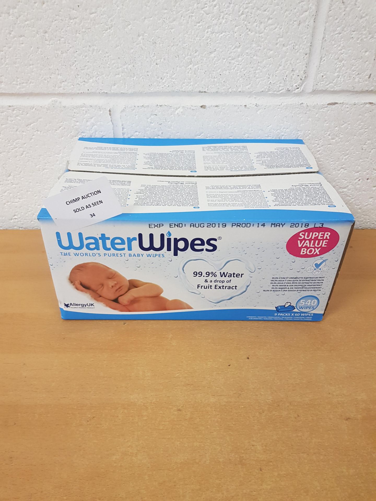 Brand new WaterWipes 9 packs ( 540x wipes )