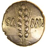 Cunobelinus Linear. No Privy Marks. c.AD 8-41. Celtic gold stater. 17mm. 5.46g.