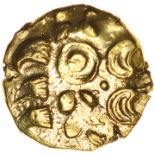 Bishop’s Wreath. Sills British Lc2, class 3b. c.55-45 BC. Celtic gold quarter stater. 12mm. 1.11g.