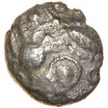 Danebury Moon Head. c.50-30BC. Celtic silver unit. 10mm. 0.84g.