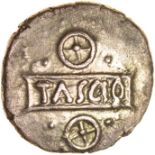 Sego Tascio Tablet. c.AD 5-15. Celtic gold quarter stater. 12mm. 1.34g.