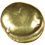 Gallic War Uniface. Wavy Anemone. Ambiani. c.55-54 BC. Celtic gold stater. 18mm. 5.89g.