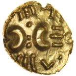 Tasciovanos Verlamion. VER[L] TASC[I] Type. c.20BC-AD10. Celtic gold quarter stater. 10mm. 1.39g