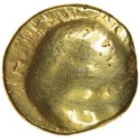 Gallic War Uniface. Ambiani. Sills class 2b. c.56-55 BC. Celtic gold stater. 17mm. 6.23g.