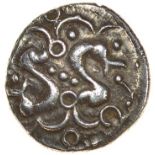 Sussex Ducks. c.55-45 BC. Celtic silver unit. 11mm. 1.32g.