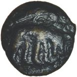 Bear and Bull. c.50-30 BC. Celtic bronze unit. 16mm. 2.07g.