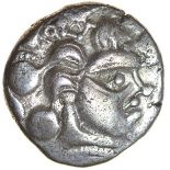 Baiocasses Boar. c.75-50 BC. Celtic silver stater. 20mm. 6.11g.