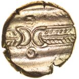 Dubnovellaunos Branch. A-Type Spacious. Sills class 2a.c.5BC-AD10. Celtic gold stater. 15mm. 5.48g.