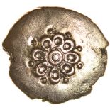 Addedomaros Flower. Sills class 2.c.45-25 BC. Celtic gold quarter stater. 14mm. 1.36g.