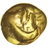 Branch Type. Sills (2006) fig. 2d. Morini. c.57-56 BC. Celtic gold quarter stater. 12mm. 1.42g.