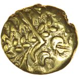 Chute. Sills class 1b.c.65-58 BC. Celtic gold stater. 17-19mm 6.11g.