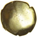 Corded Triangle. Weald, Upright Box Type. c.50-40 BC. Celtic gold quarter stater. 13mm. 1.33g.