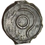 Curved Bull. Rustic Style Type. Holman C3/1-2c.c.105-90 BC. Celtic flat linear potin. 18mm. 1.97g.