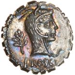 L.Roscius Fabatus. Rome, c.64 BC. Silver denarius serratus. 18mm. 3.90g.