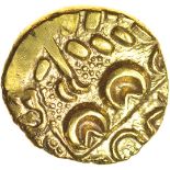 North East Coast. Five Arm Spiral. c.50 BC. Celtic gold stater. 18mm. 6.03g.