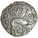 Serpent Proto Boar. Rich Type 1a.c.55-45 BC. Celtic silver unit. 14mm. 1.42g.