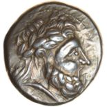 Bird and Triskeles. c.early 3rd cent. BC. Celtic silver tetradrachm. 23mm. 13.50g.