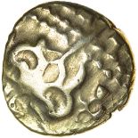Norfolk Wolf Left. Toothless Type. Talbot die-group 1. c.55-45 BC. Celtic gold stater. 17mm. 5.72g.