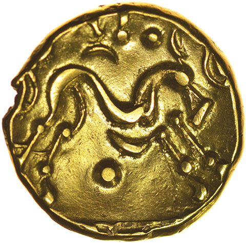 Gallic War Uniface. Ambiani. Sills class 2. c.57 BC. Celtic gold stater. 16mm. 6.22g. - Image 2 of 2